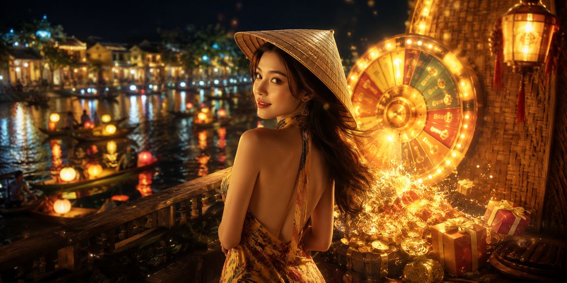 Trò roulette trong không gian đặc trưng Hội An với non la truyền thống